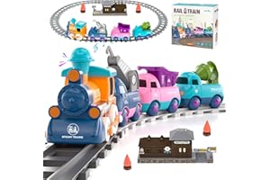 DYNFFUR Train Set for Toddler Toys,Electric Train Toy for 3-5 Year Old Boy Gifts, Christmas Trains Set for Kids Ages 4-8 with Music, Light,Tracks,Kid Toys for 4 5 6 Year Old Boy Girl Christmas Birthday Gifts