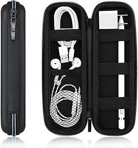GOMDA Hard Pencil Case Fit for Apple Pencil/Apple Pencil 2, Samsung Pen, Surface Pen, Administrative Pen, Stylus, Charging Line, Earphone, Apple Pen Accessories,Fountain Pen (Black)