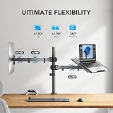 HUANUO Monitor Arm with Laptop Tray 13-32 Inch VESA 75/100 view 4