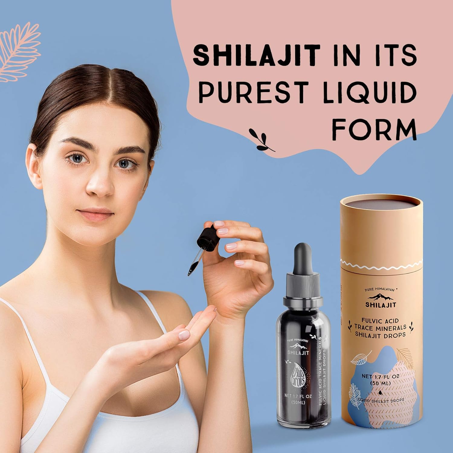 Pure Himalayan Shilajit, Liquid Drops, 50ml /335 Servings, Natural Trace Minerals & Fulvic Acid Complex: Health & Personal Care