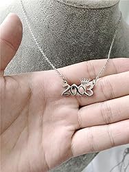 MICOMAKA Birth Year Number with Crown Necklace,Old