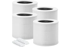 4 Pack Core Mini Replacement Filter Compatible with LEVOIT Core Mini Air Purifier, 3-in-1 High-Efficiency Air Filter, Compare