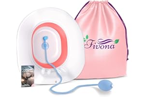 Fivona Sitz Bath for Toilet Seat with Massage Hand Flusher; Postpartum Care and Hemorrhoid Treatment; BPA Free Yoni Steaming 