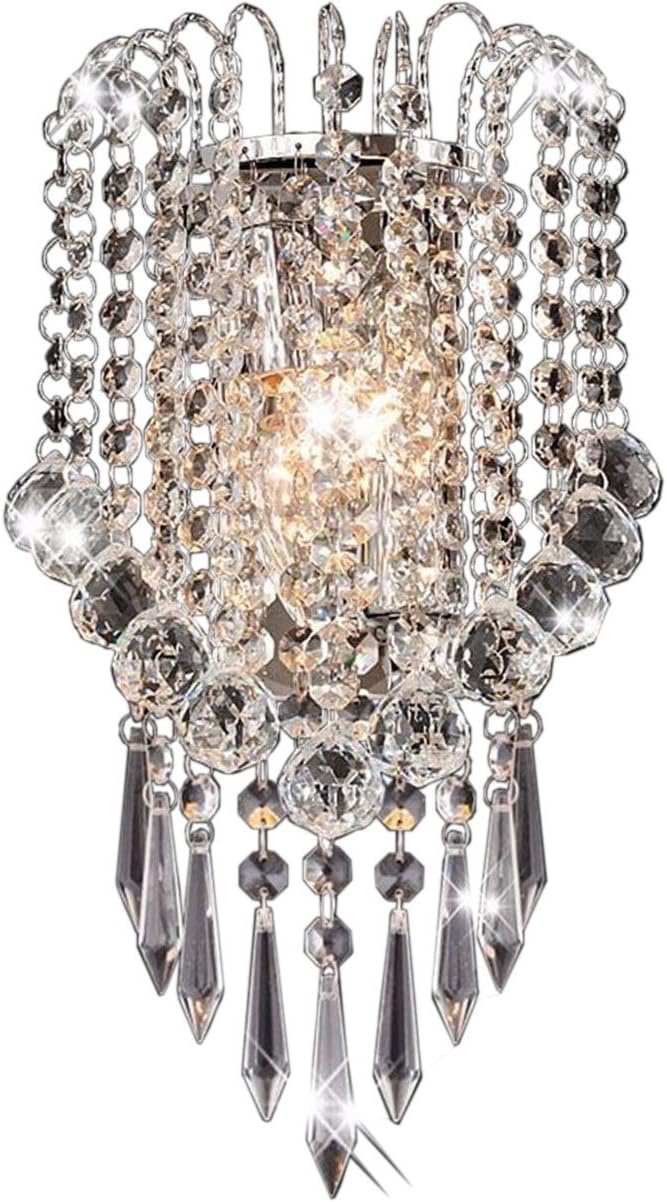 OYGROUP Crystal Wall Light with Crystal Ball Drops Decorative Besides Wall Lamp for Home Sitting Room Bedroom Corridor Restaurant Hotel Living