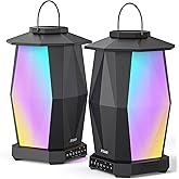 Inwa Outdoor Bluetooth Speakers, Linkable Wireless Speaker Up to 100 Speakers, IPX5 Waterproof, Beat-Driven Light Show, Seamlessly to Phone, TV Box, for Patio, Yard, Pool (MZ-320, 2 Pack)