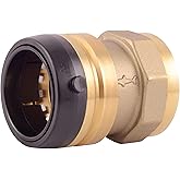 SharkBite 1-1/2 Inch FNPT Adapter, Push to Connect Brass Plumbing Fitting, PEX Pipe, Copper, CPVC, PE-RT, HDPE, UXL114140F