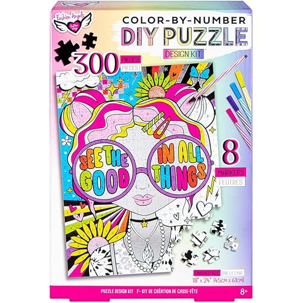Amazon Com Fashion Angels See The Good Coloring Puzzle Diy Color By Number Puzzle 300 Pieces Includes 8 Markers Great Gift For Kids Ages 8 And Up Multi Toys Games