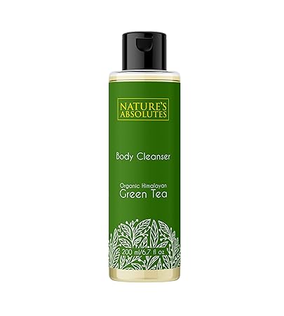 Nature's Absolutes Organic Body Wash For Men & Women, SLS & Paraben Free (Organic Green Tea Body Wash, Standard - 200 ml)