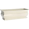 H Potter Herb Pots Indoor Planters with Drainage and Tray White Succulent Planter Window Sill Box Large Rectangular Outdoor Kitchen Flower Pot Garden Succulents Plants Ivory