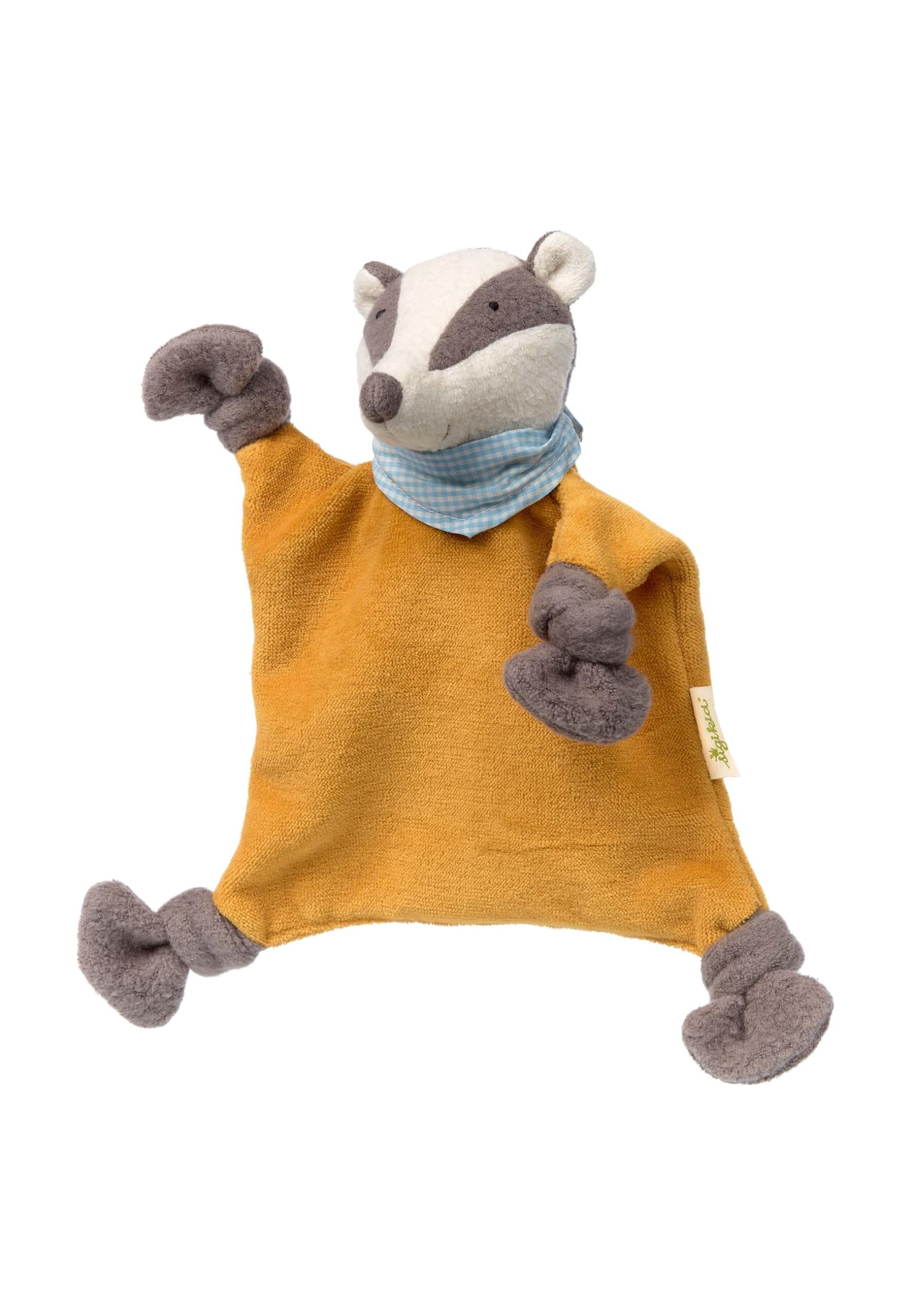 Sigikid, Girls and Boys, Kasimir Badger Cuddle Blanket Green Collection, Baby Toy, Recommended from 0 Months, Orange/Grey, 39173 โ image 1