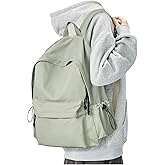 BJLFS Green School Backpack for Girls Water Resistant High School Book Bag Simple Backpack for Teens Boys Girls, Lightweight Simple Middle School Back Pack Daypack