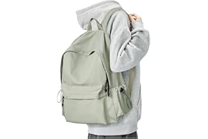 BJLFS Green School Backpack for Girls Water Resistant High School Book Bag Simple Backpack for Teens Boys Girls, Lightweight Simple Middle School Back Pack Daypack