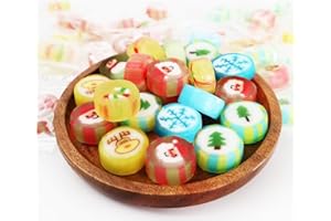 RBBZ PARTY Christmas Candy 1 LB Bulk Hard Candy Individually Wrapped (approx. 118 pieces) - Small Hard Candies Christmas Variety Pack