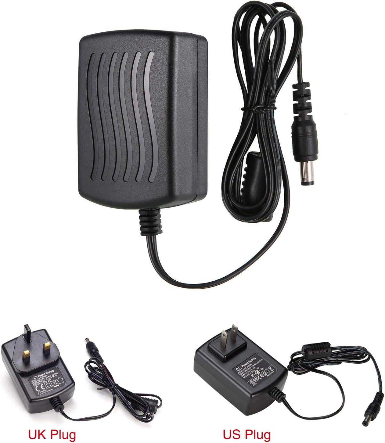 Tonton12V 2A Power Supply Adapter AC 100-240V to DC 2.1mmx 5.5mm UK Plug for Home Security CCTV Camera System Accessory Charger