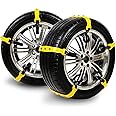 MeiLiMiYu Snow Chains for Car,10pcs Universal Adjustable Emergency Traction Snow Mud Security Tire Chains for SUV and Cars