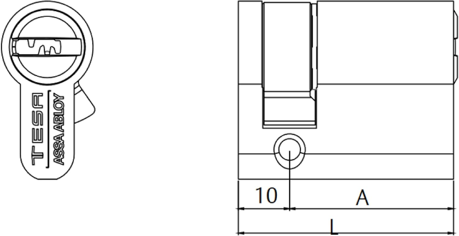 Tesa Assa Abloy MX803010N MX853010N-High Security Cylinder TX80, 30 x 10 mm, Short Car, Wrench, Nickel, 30 x 10 mm - Image 5