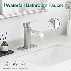 VOTON Brushed Nickel Bathroom Faucets, Single