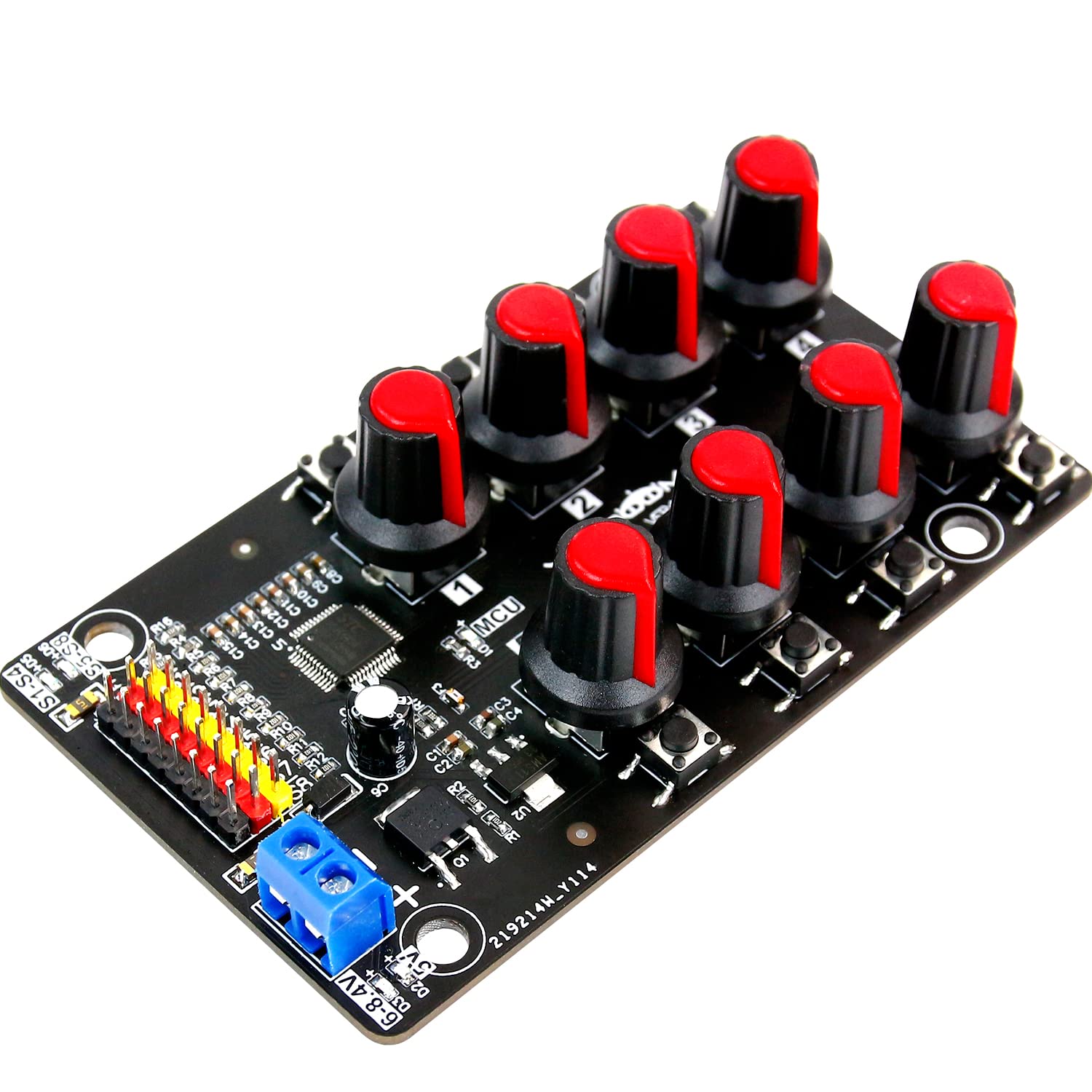 Yahboom RC Servo Tester 1 8 16 Channels Servo Motors Controller Centering Tool with Over-Current Protection, 2 Control Modes (Servo Tester 8 Chan)