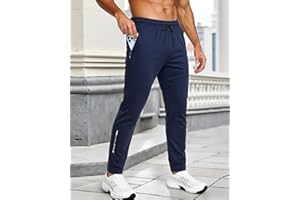 Men's Track Pants with Zipper Pockets Athletic Joggers Quick Dry Sweatpants for Running, Workout, Hiking