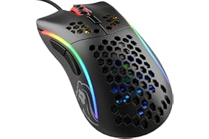 GLORIOUS PC GAMING RACE Glorious Model D- (Minus) Wired Gaming Mouse - 61g Superlight Honeycomb Design, RGB, Ergonomic, Pixart 3360 Sensor, Omron Switches, PTFE Feet, 6 Buttons - Matte Black