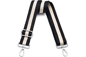 LVYOUME Wide Purse Strap Adjustable Replacement Crossbody Bag Strap Silver Hardware Shoulder Straps for Canvas Tote Handbags