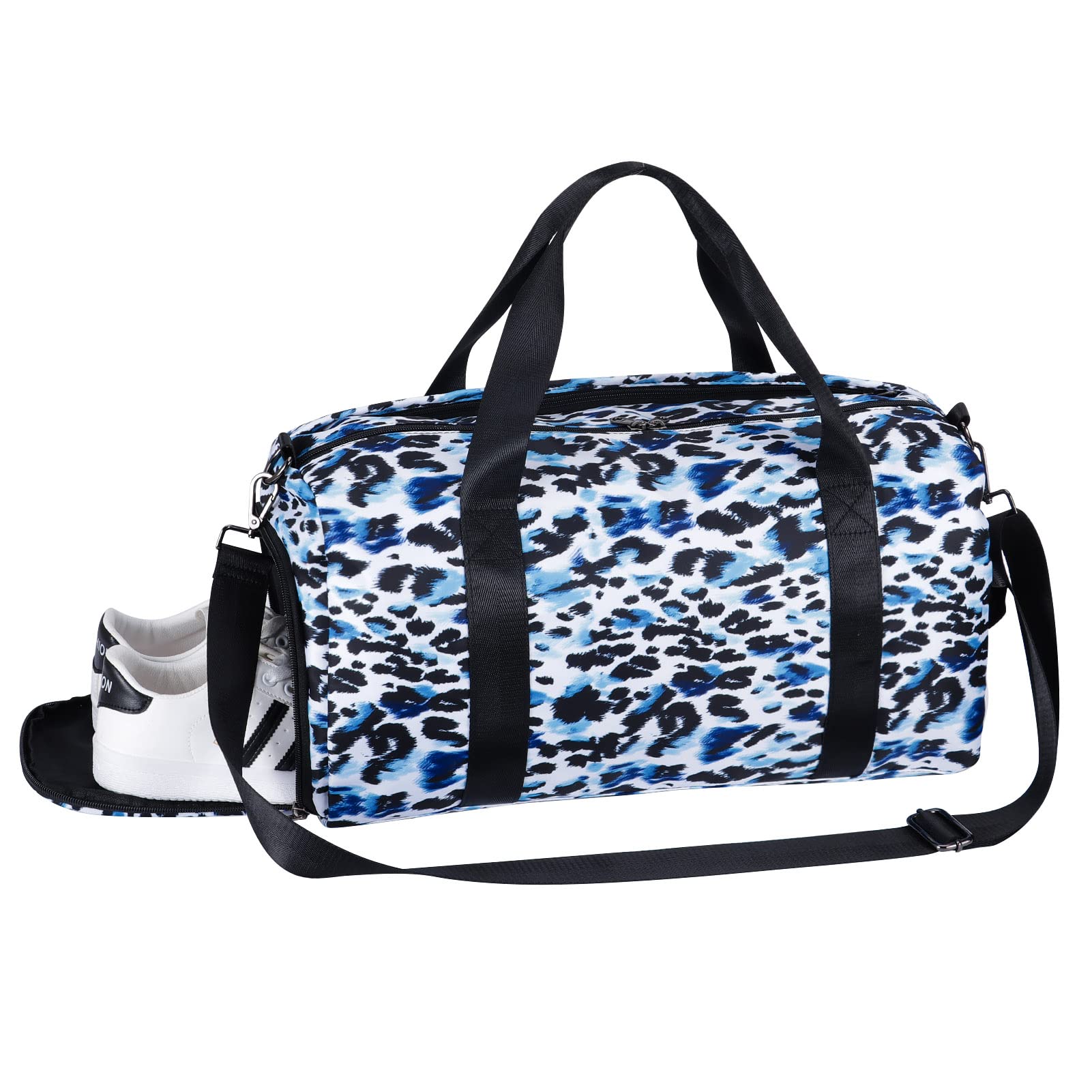 HAWEE Unisex Travel Bag with Wet Pocket & Shoes Compartment Waterproof Sport Gym Bag Large Weekend Overnight Bag Lightweight Duffel Bag Foldable Hand Luggage Bag for Training Fitness Swimming Camping