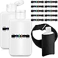 Remagr 14 Pcs Urine Show Complete Kit 2 Portable Empty Bottles 10 Adhesive Temperature Show Strip Hidden Leg Strap Urine Oxford Pouch Urine Test Bottles (Flip Style)