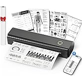 NDYIN Portable Printers Wireless for Travel, N80 Wireless Thermal Printer Bluetooth Inkless Printer Support 8.5" X 11" US Let