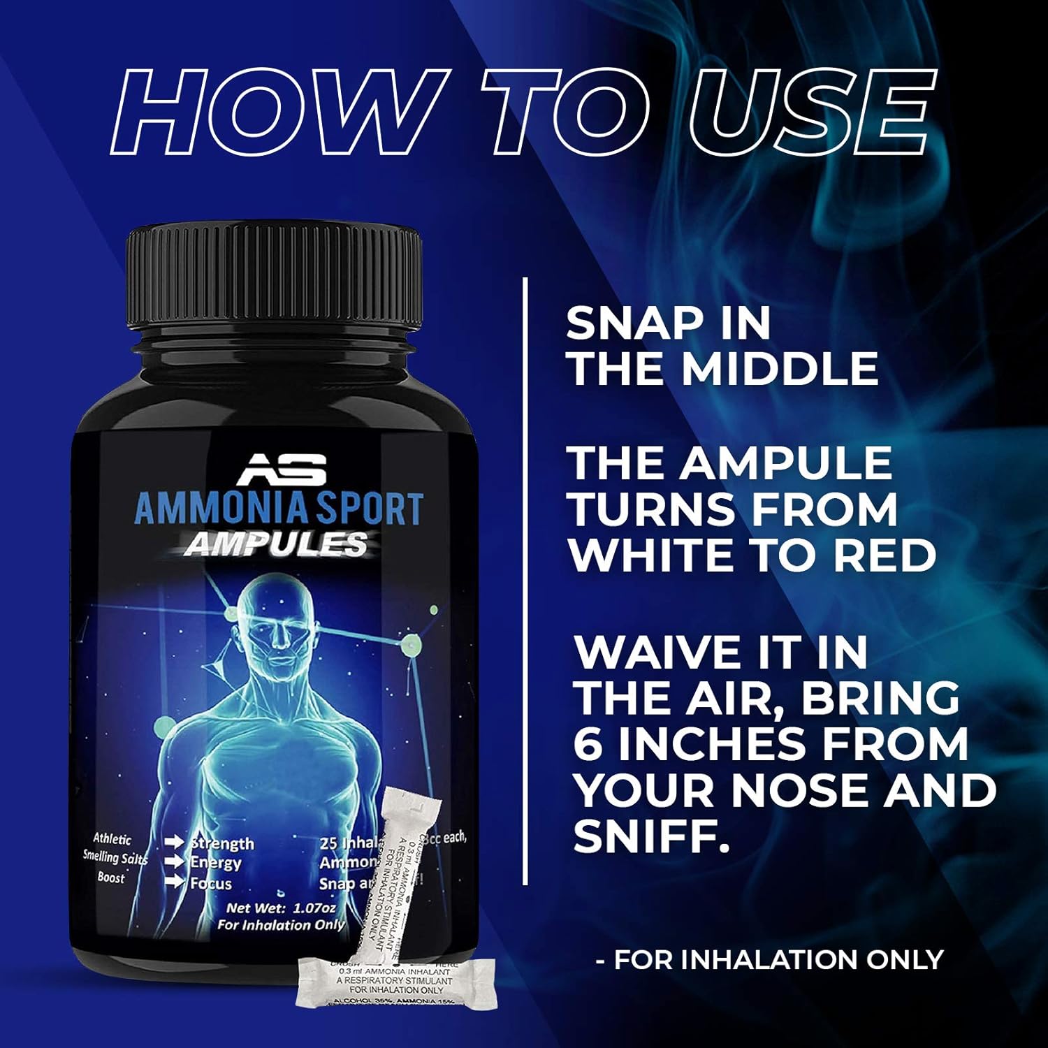 Ammoniasport Athletic Smelling Salts Ampullen 20 Ammoniak Inhalationsmittel Riechsalz Ammoniak Inhalationsmittel Al Carbonato Di Ammonio Amazon De Sport Freizeit