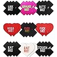 CICKEE Pasties Sexy Nipple Covers Pack Fun Pasty Pack for Rave Party Goth Lingerie Heart X Breast Petals with Words