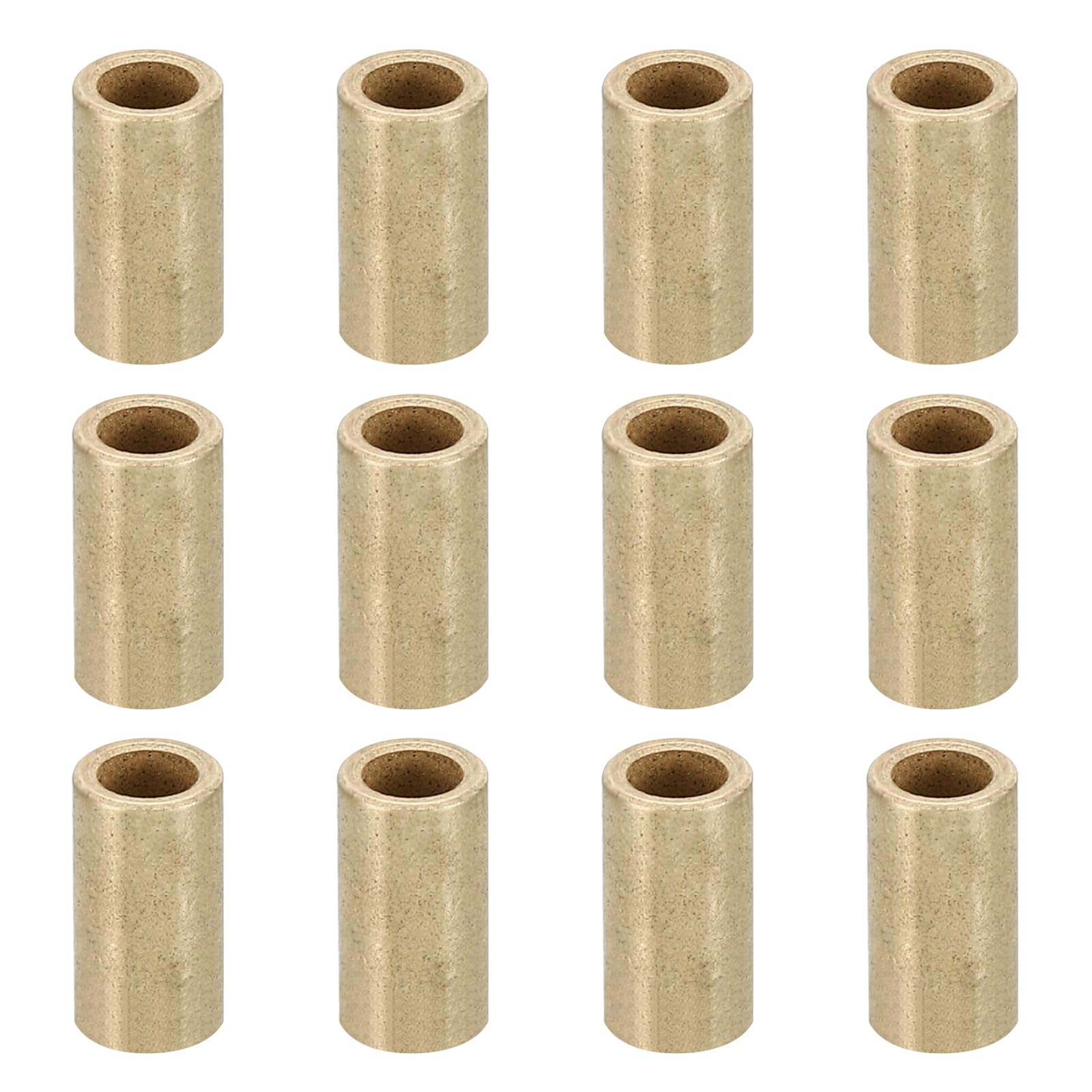 PATIKIL M4 Brass Spacers, 12 Pcs Metal Spacer Brass 4mm ID x 6mm OD x 12mm L Brass Spacers Screw Standoff for 5/32 Inch or M4 Screw