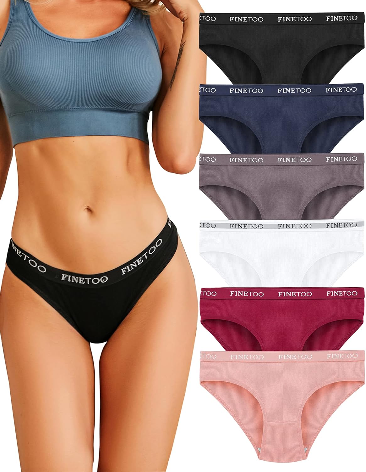 6/10 Pack Womens Cotton Underwear Low Rise Bikini Panties Breathable