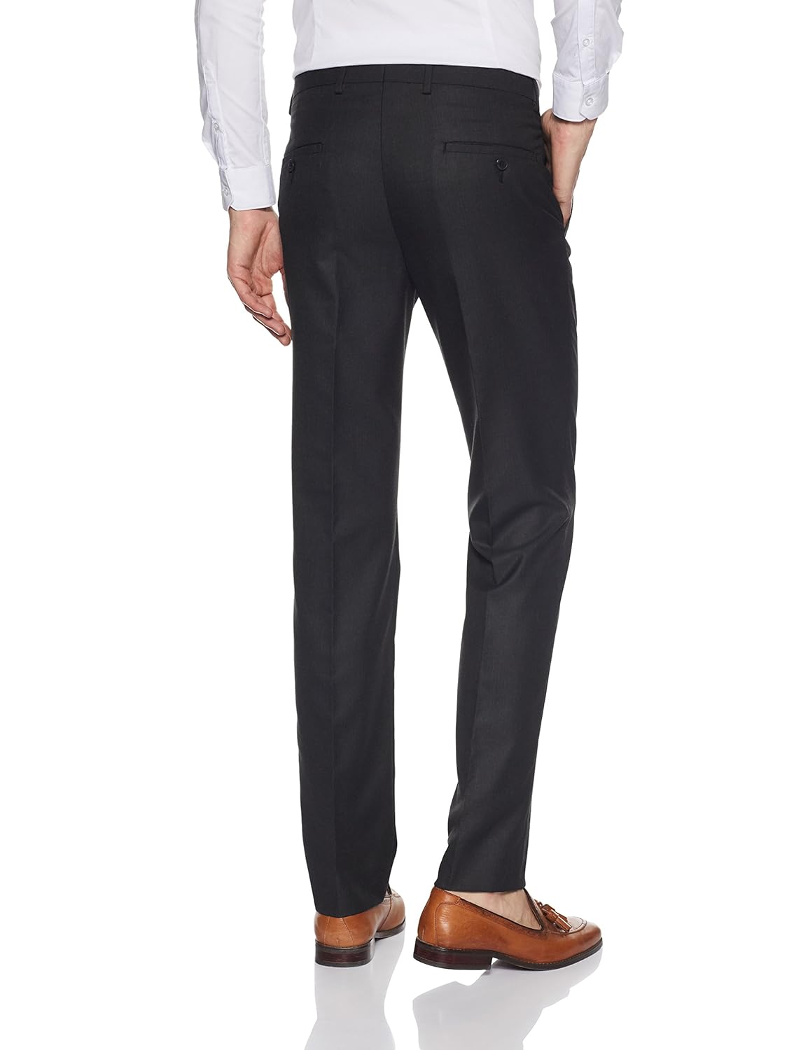 van heusen men's slim fit synthetic formal trousers