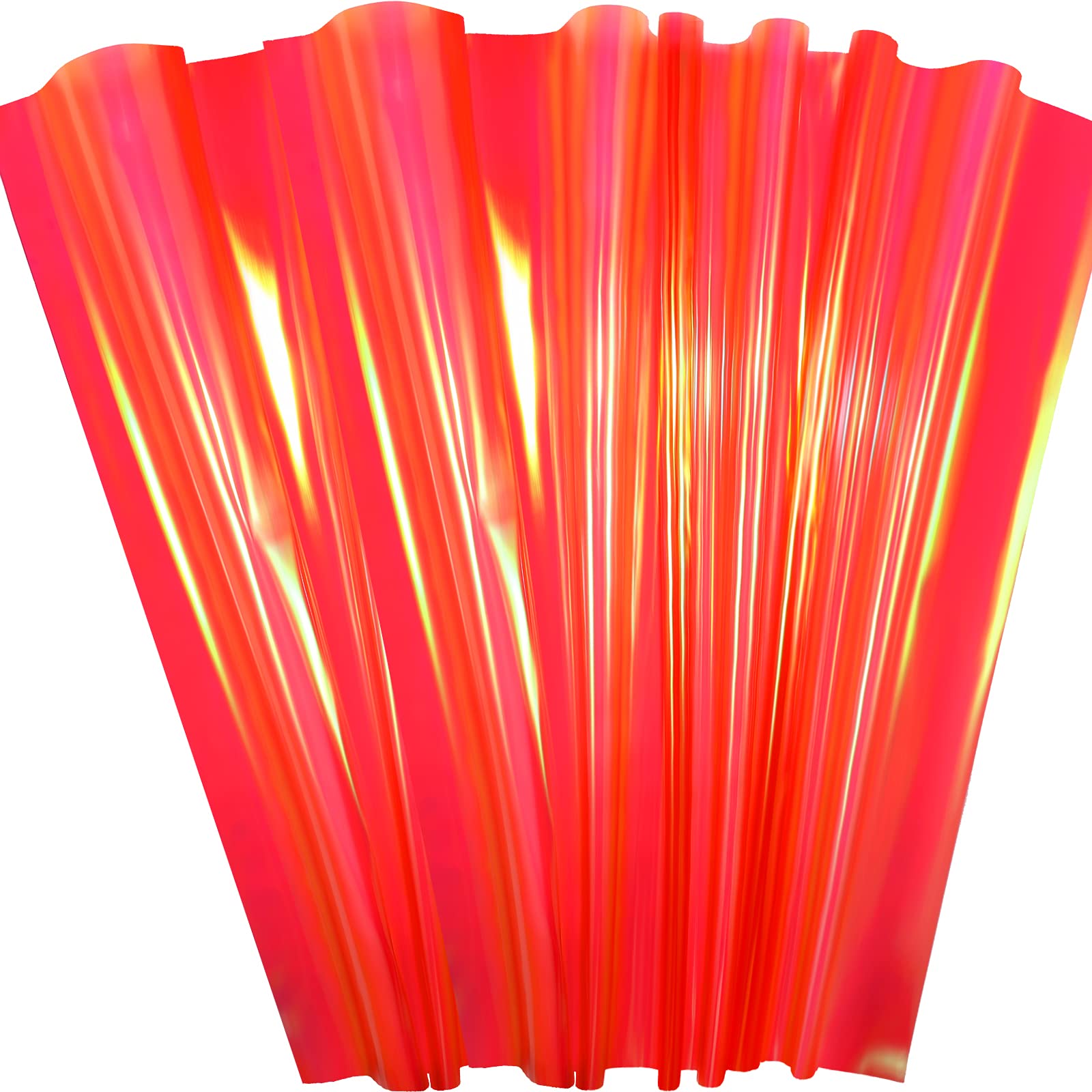 39 X 138 Inches Cellophane Wrapping Paper for Valentine's Day Iridescent Film Paper, 11.5 Feet with 30g Iridescent Film Confetti Shreds for Basket Filling (Red)