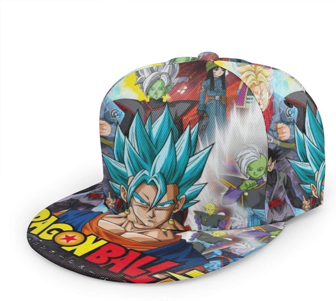 Dragon Ball Super Men Women Anime Snapback Hats, Adjustable Flat Bill Baseball Cap, All Over Print Sublimated Hat