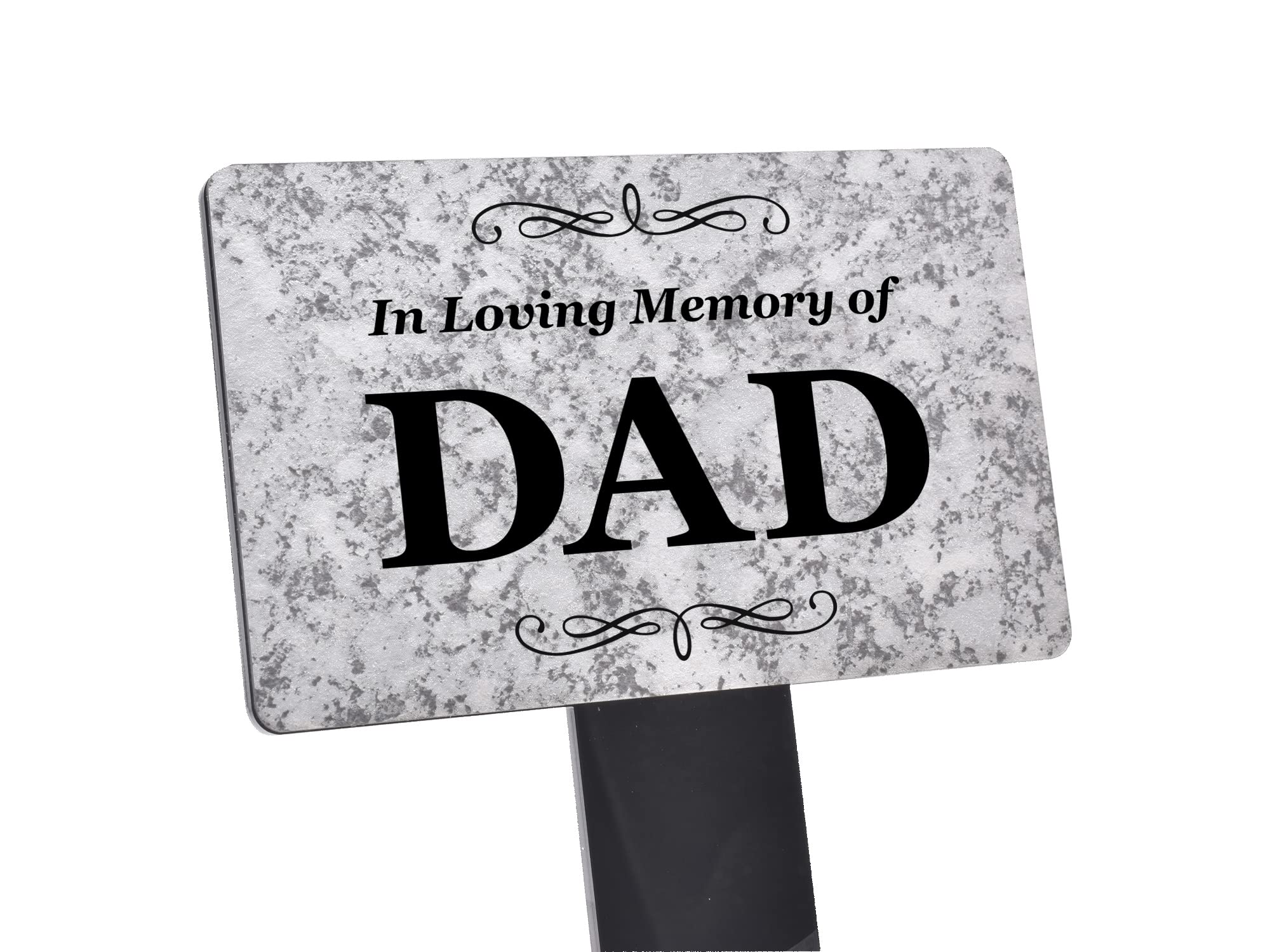 In Loving Memory of DAD Memorial - Granite Stone Effect Plaque On Stake