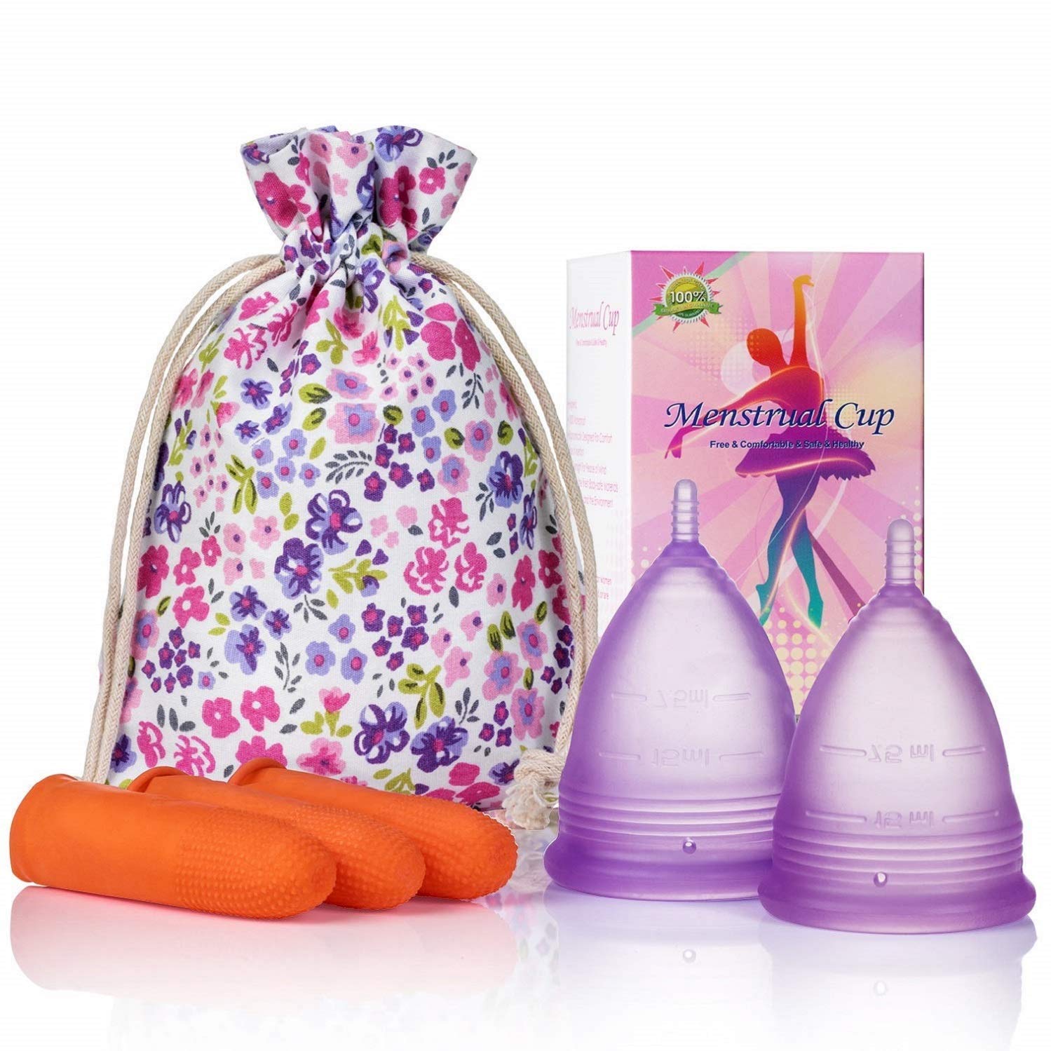 Melyth Menstrual Cups - (Large & Small) - Pre and Post Childbirth Reusable Period Cups - Find Your Perfect Fit - Best Alternative to Tampons and Cloth Sanitary Napkins