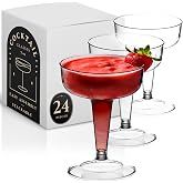 DecorRack 24 Coupe Cocktail Glasses, 5 oz BPA-Free Plastic Cups