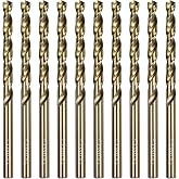Sipery 10Pcs Cobalt Drill Bits 5mm M35 Cobalt Metal Drill Bit Set Twist Jobber Length Drill Bit for Stainless Steel and Metal 0.197"