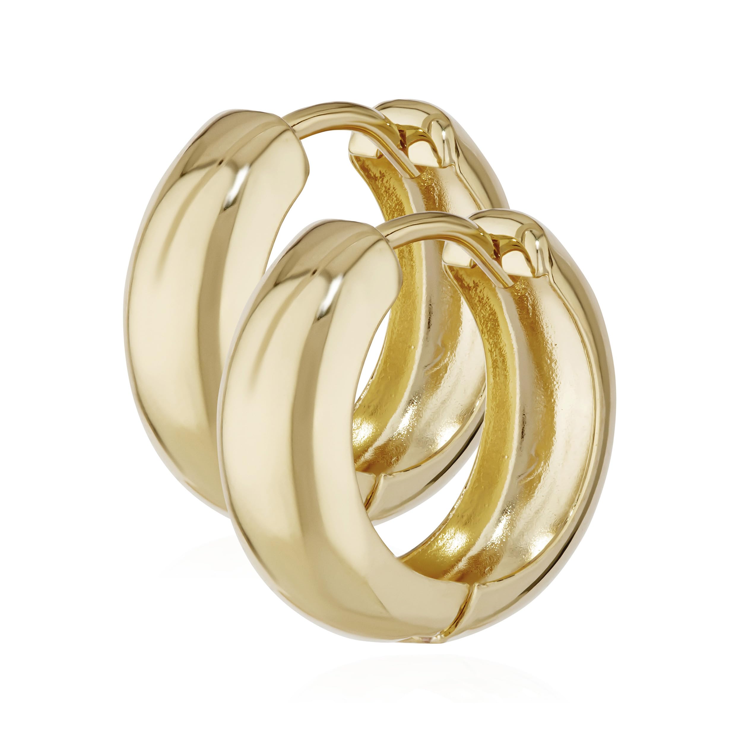 NKlaus pair of gold alloy hinged earrings 15 x 5,1mm high polished round 4741