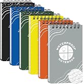 Thboxes 6-Pack Waterproof Pocket Notebook, 3" x 5" Top Spiral Small Notepad | Stone Paper, All-Weather Pages, Smooth Writing, Quick-Dry, Pocket Size For Outdoor Work, School, Patrol, Travel