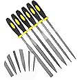 KALIM Needle File Set, 6Pcs Wood Rasp with Soft Rubberized Handle, Hardened Alloy Strength Steel Mini Needle File for Wood, P