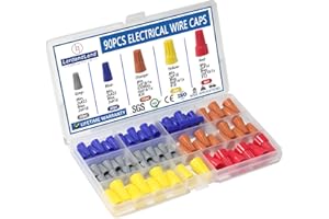 90 Pcs Electric Wire Caps with Spring,Portable Electric Wire Caps for Quick Connection,Colorful Electrical Wire Caps