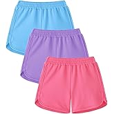 ZUEMET 3 Pack Toddler Girl Shorts Baby Girls Athletic Short Soft Cotton Summer Clothes Size 18M-5T