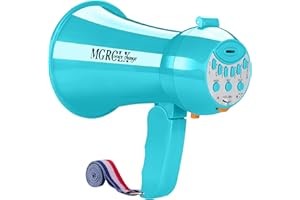 MGROLX Mini Megaphone Bullhorn with Voice Changer Function | Built-in Siren & Record | Portable Speaker for Kids, Adults, Cheerleading and Party