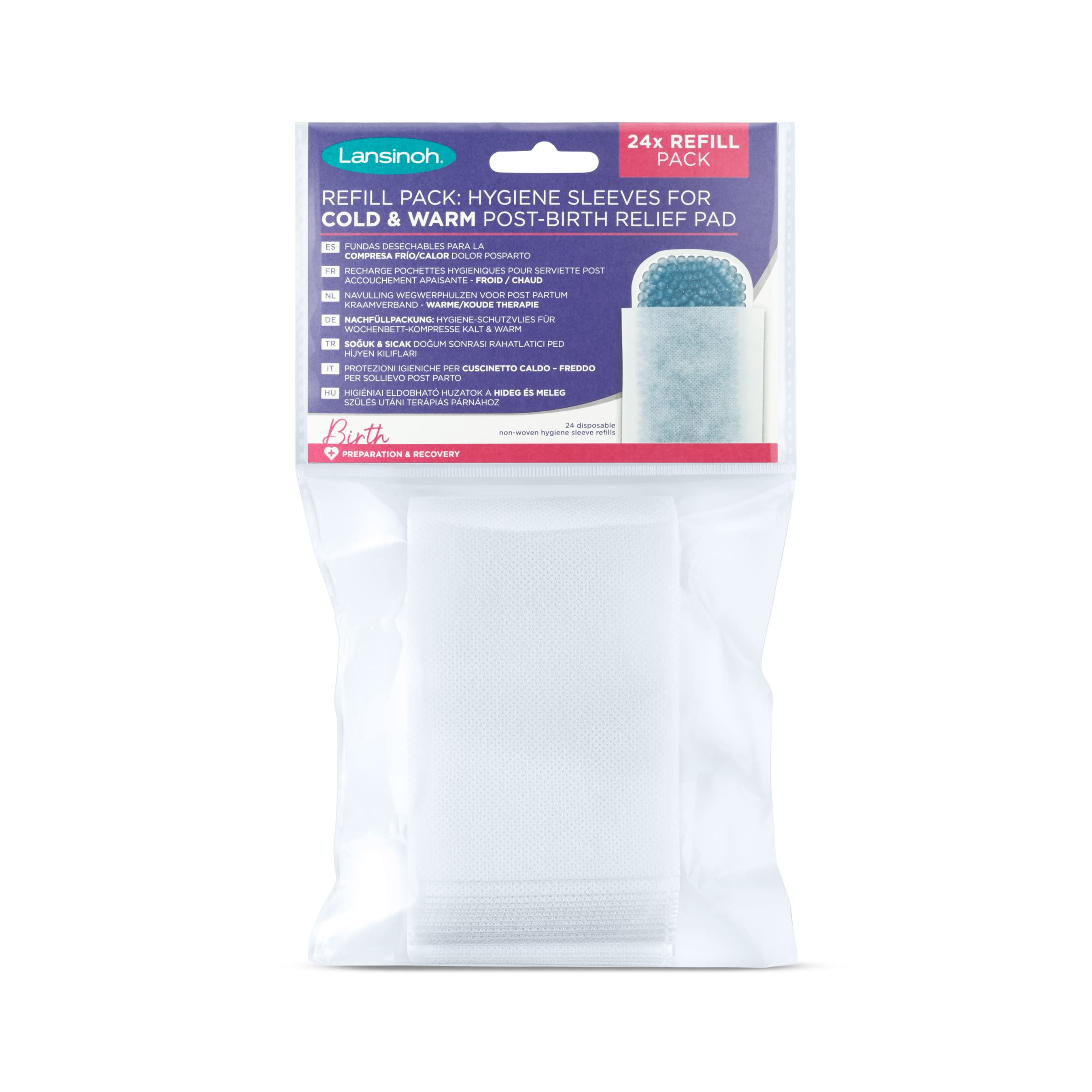 Lansinoh Cold & Warm Post-Birth Relief Pad Sleeves Refill (24 Pack)