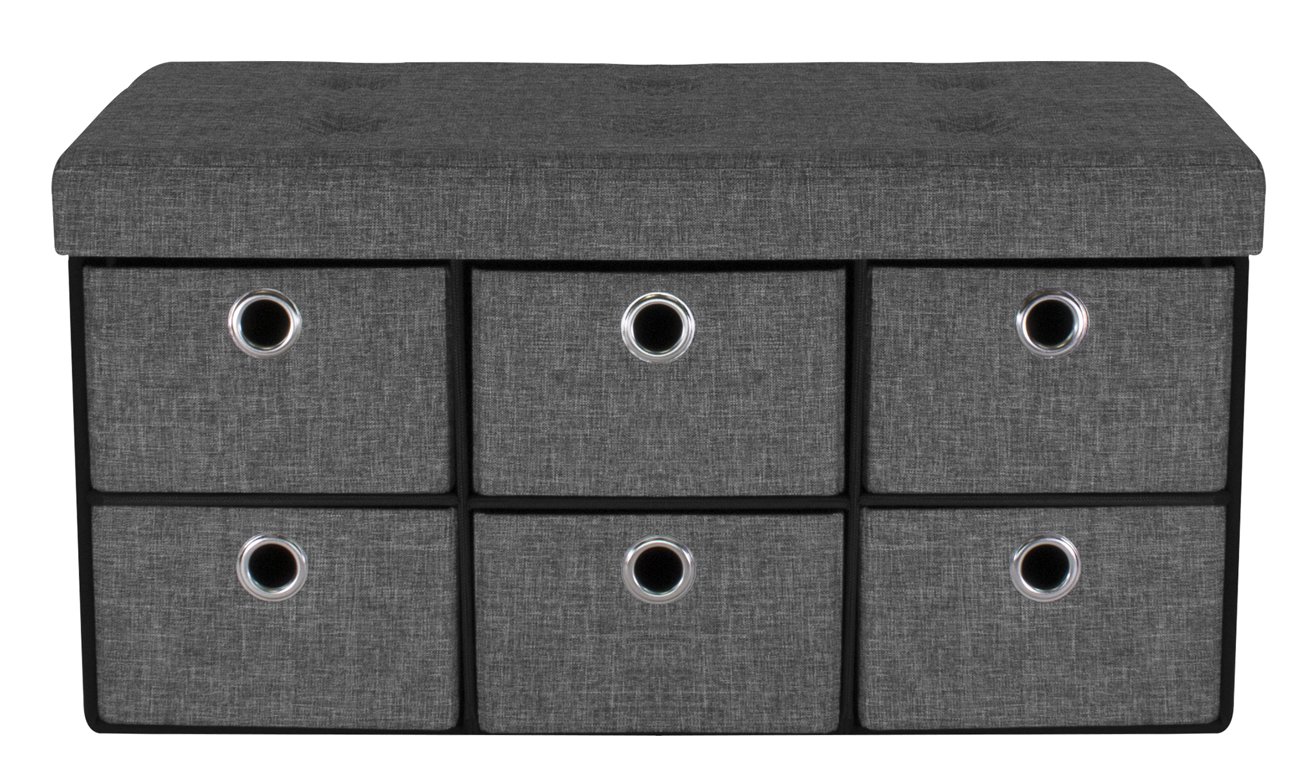 Sorbus Storage Bench Chest With Drawers – Collapsible
