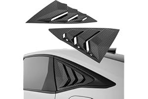 Femibon 2pcs Sedan Compatible with 11th Gen Honda Civic 2025 2024 2023 2022 Accessories Car Exterior Rear Side Window Louvers Air Vent Scoop Shades Cover Blinds -Glossy Carbon Fiber (Sedan)
