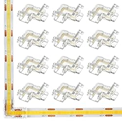 RGBZONE 12Pcs 2Pin L-Shaped COB LED Connectors 8mm