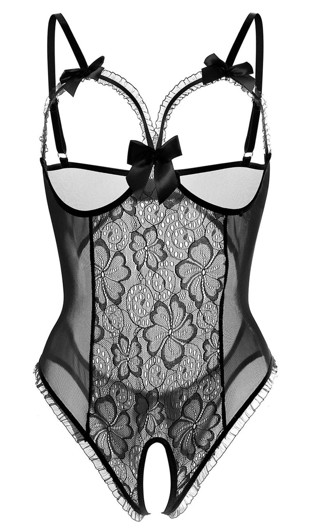 Lingerie for Women One-Piece Teddy Lingerie Sexy Bodysuit Lace Nightie  (Black, XL) in Dubai - UAE